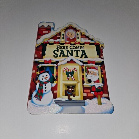 4 Christmas Board Books Lot Here Comes Santa Busy Day Snowy Stories Reindeer - Picture 3 of 13